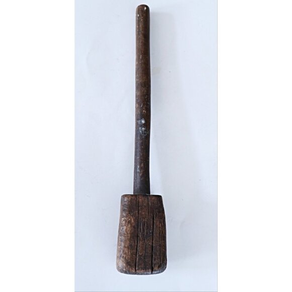 Vintage Kitchen Utensils Wooden Rolling Pin Hand Mixer Masher - Picture 6 of 6
